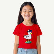 Girls_Red_Cool_Duck_CropTop_Model