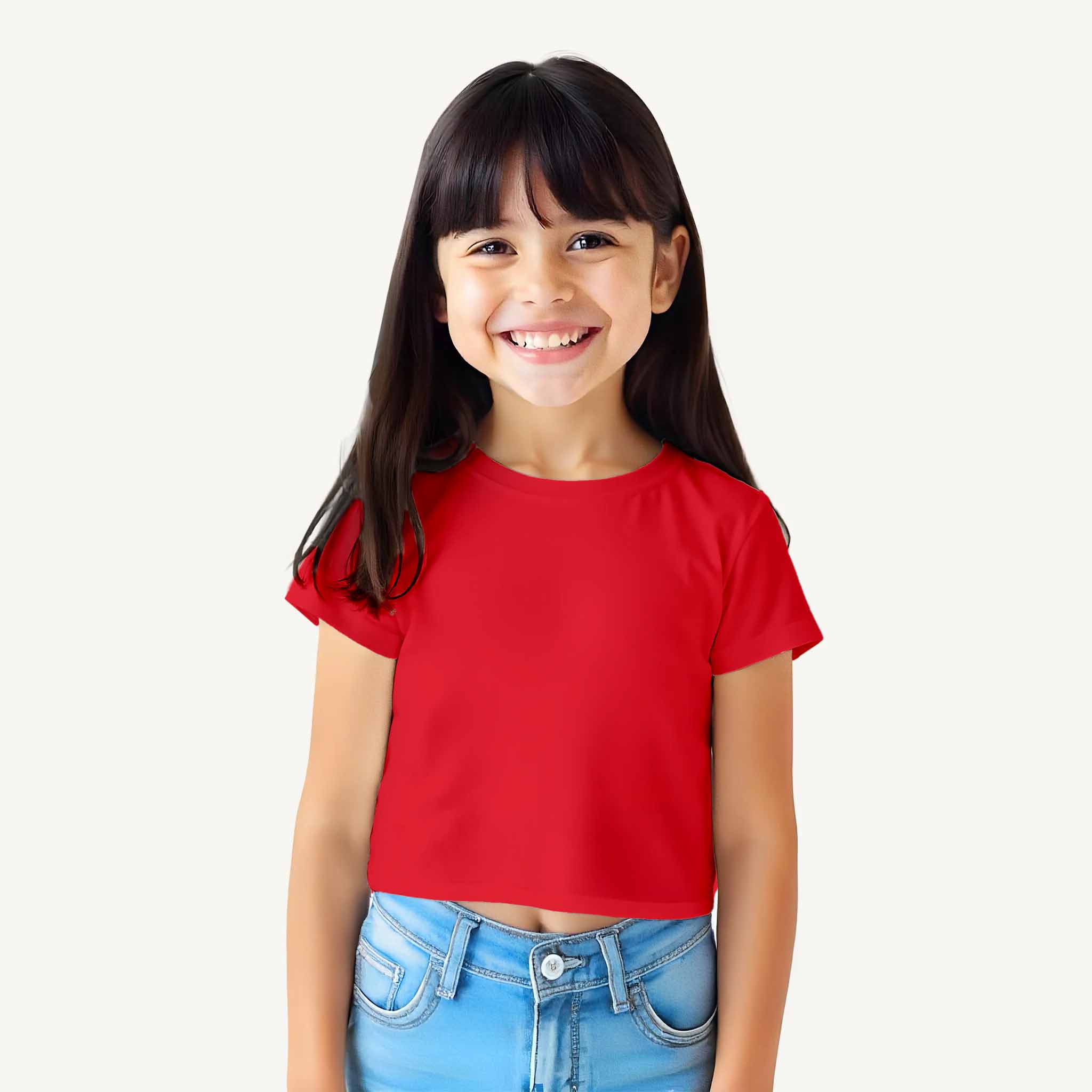 Girls_Solid_Red_T_shirt_Model