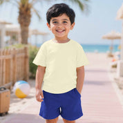 Boys Toddler Off-White & Navy Blue Coord Set