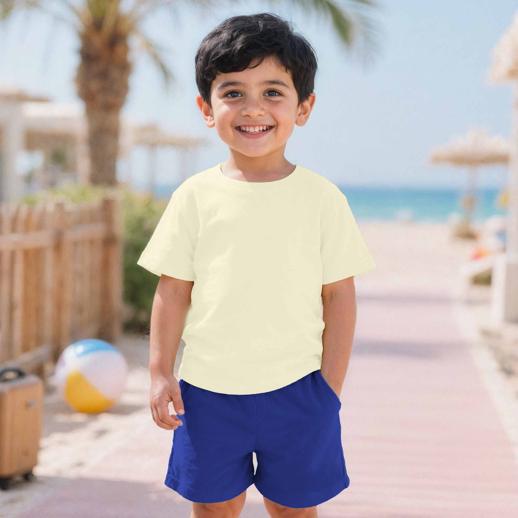 Boys Toddler Off-White & Navy Blue Coord Set