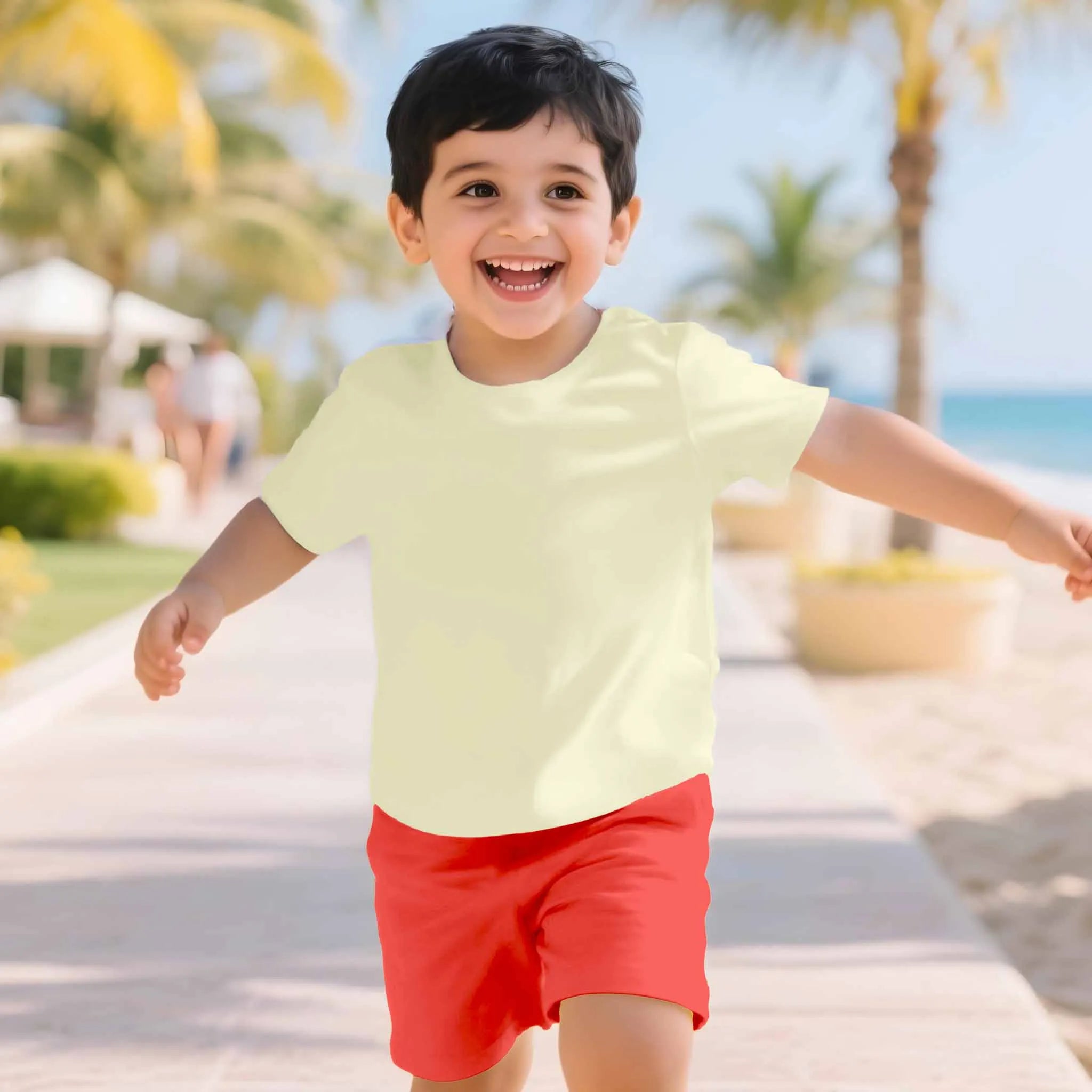 Boys Toddler Off-White & Red Coord Set