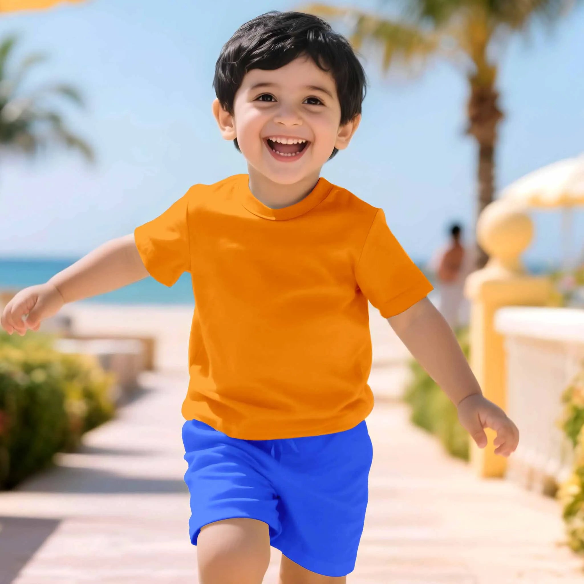 Boys Toddler Orange & Classic Blue Coord Set