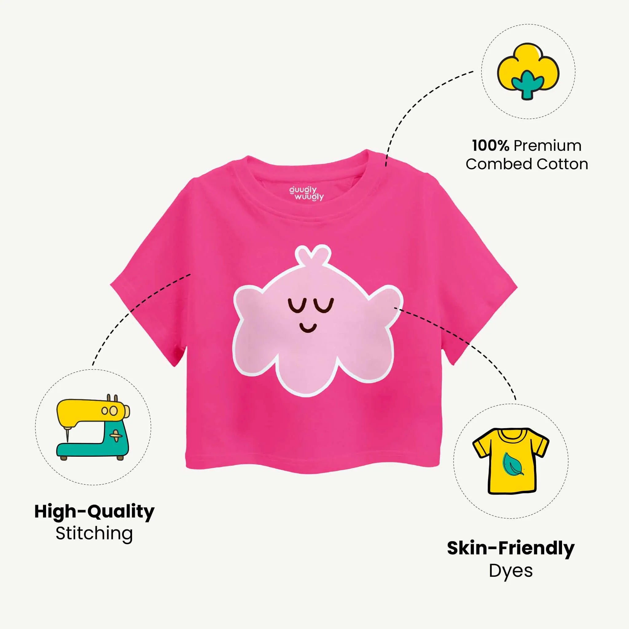 Girls Octo Smile Croptop