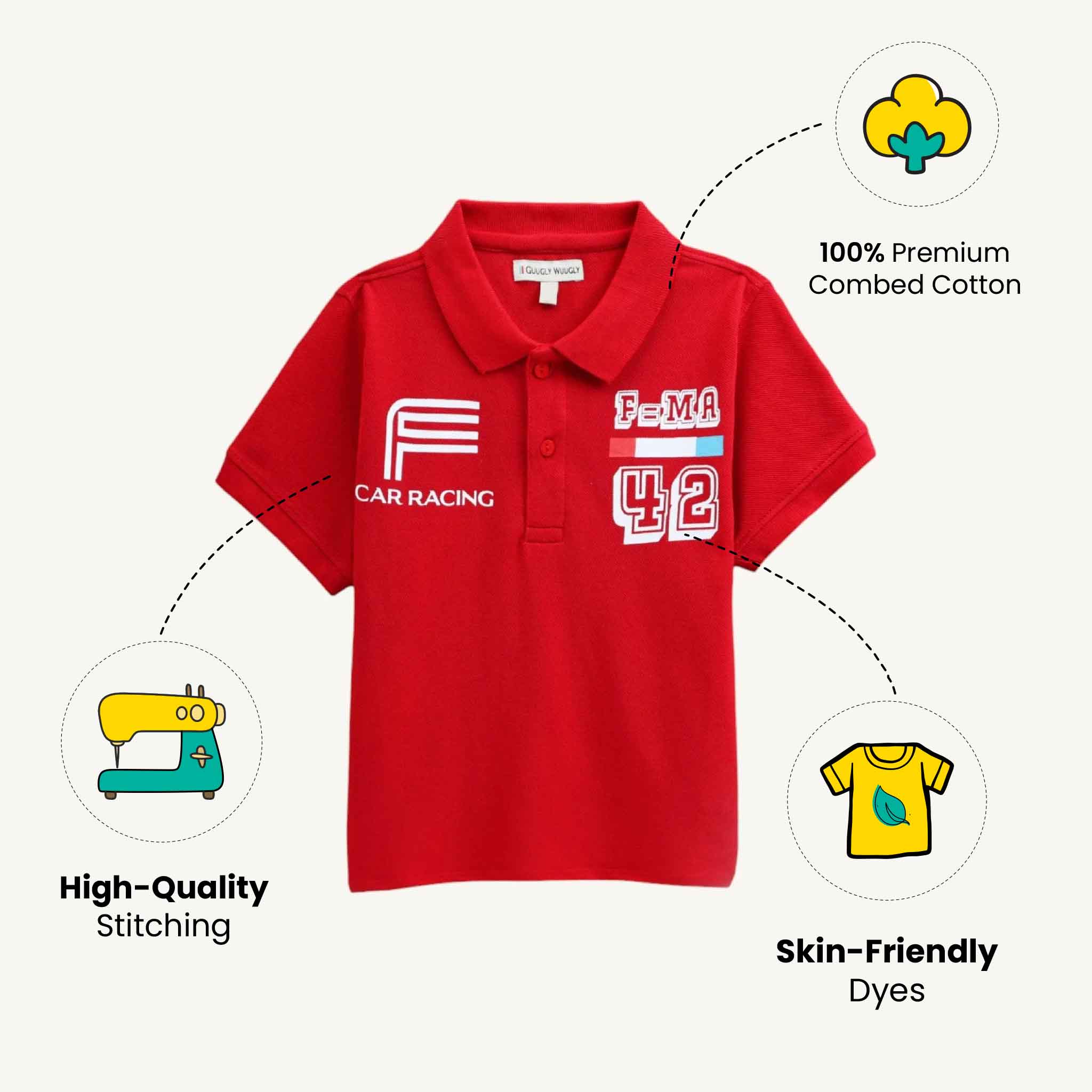 Red-Racing-Polo-Tshirt-Features