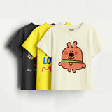 Girls- Pack Of 3 Minisoft Cotton Tees