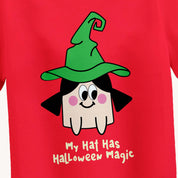 Girls Red Halloween Hat T-shirt
