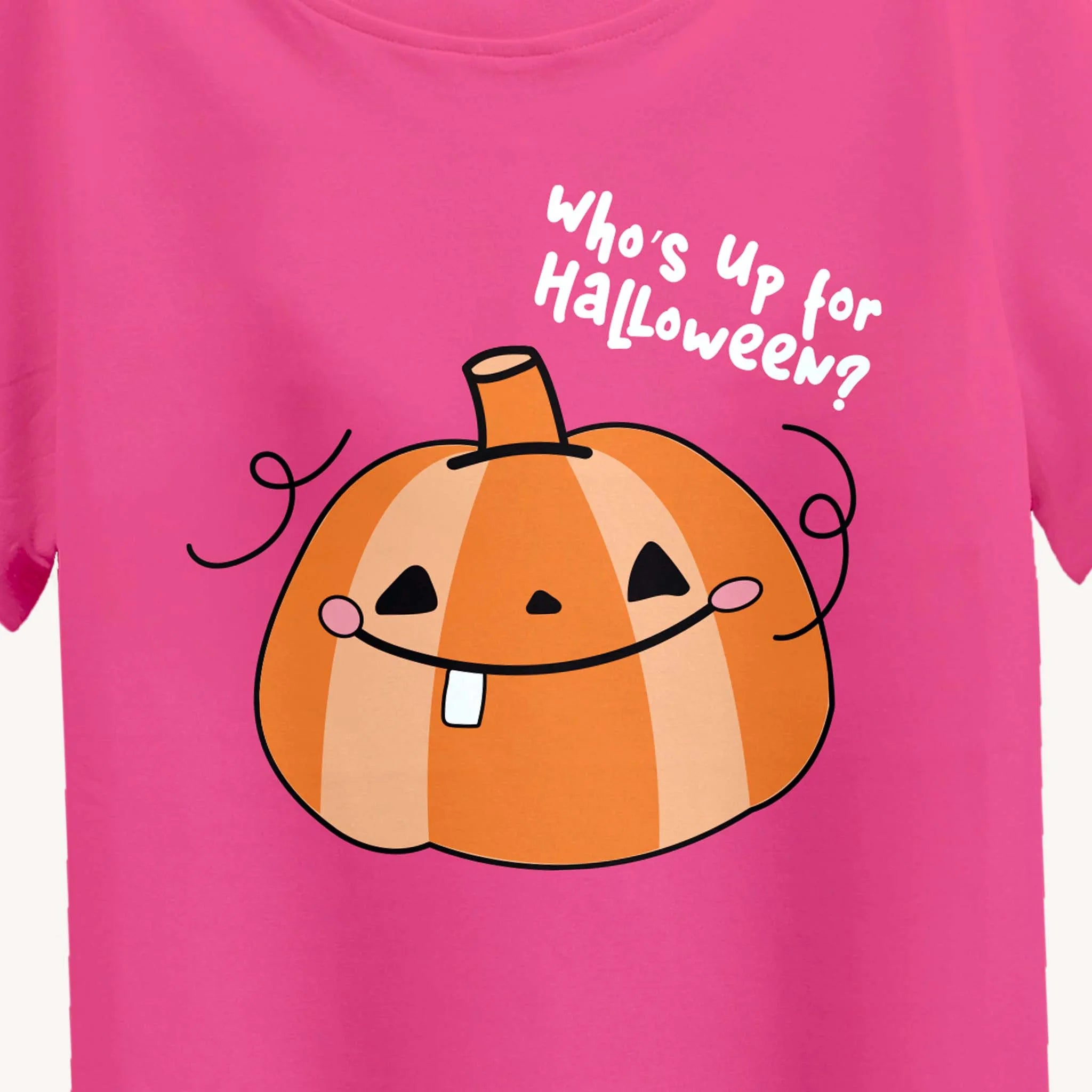 Girls Pink Halloween Pumpkin T-shirt