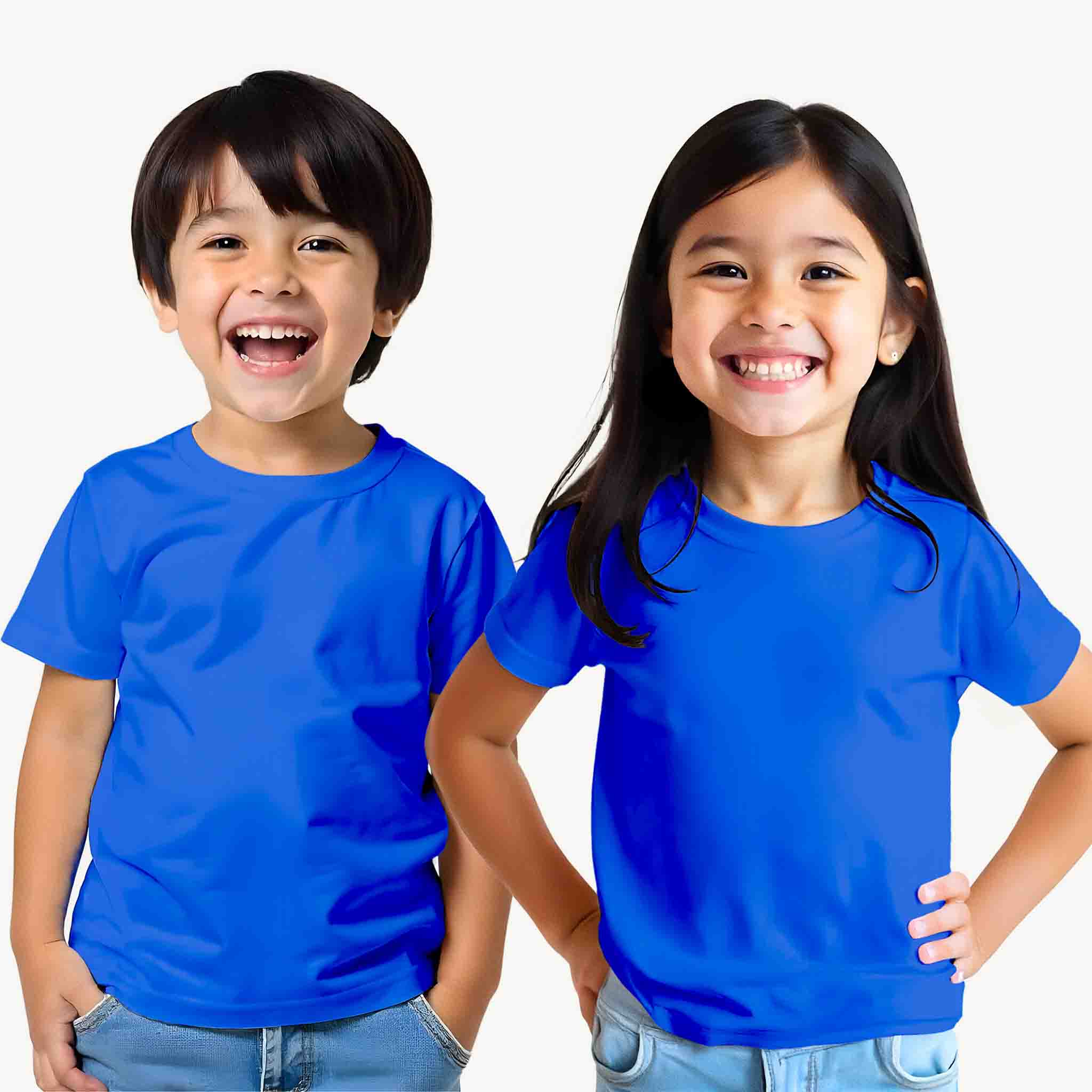 Unisex_Solid_Classic_Blue_T_shirt_Model