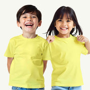 Unisex_Solid_Lemon_Yellow_T_shirt_Model