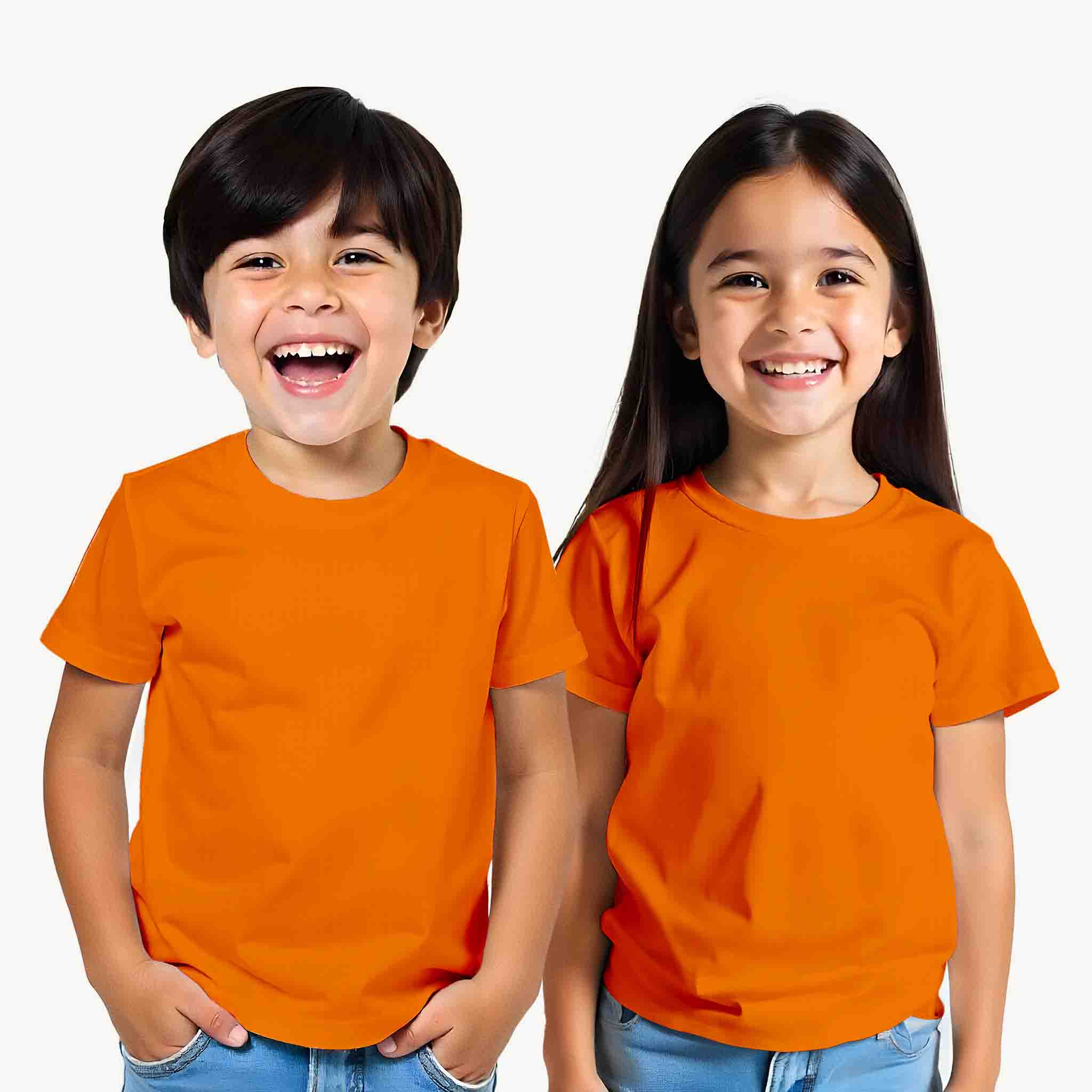 Unisex_Solid_Orange_T_shirt_Model