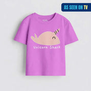 Girls Lavender MiniSoft Cotton Tee – Unicorn Shark