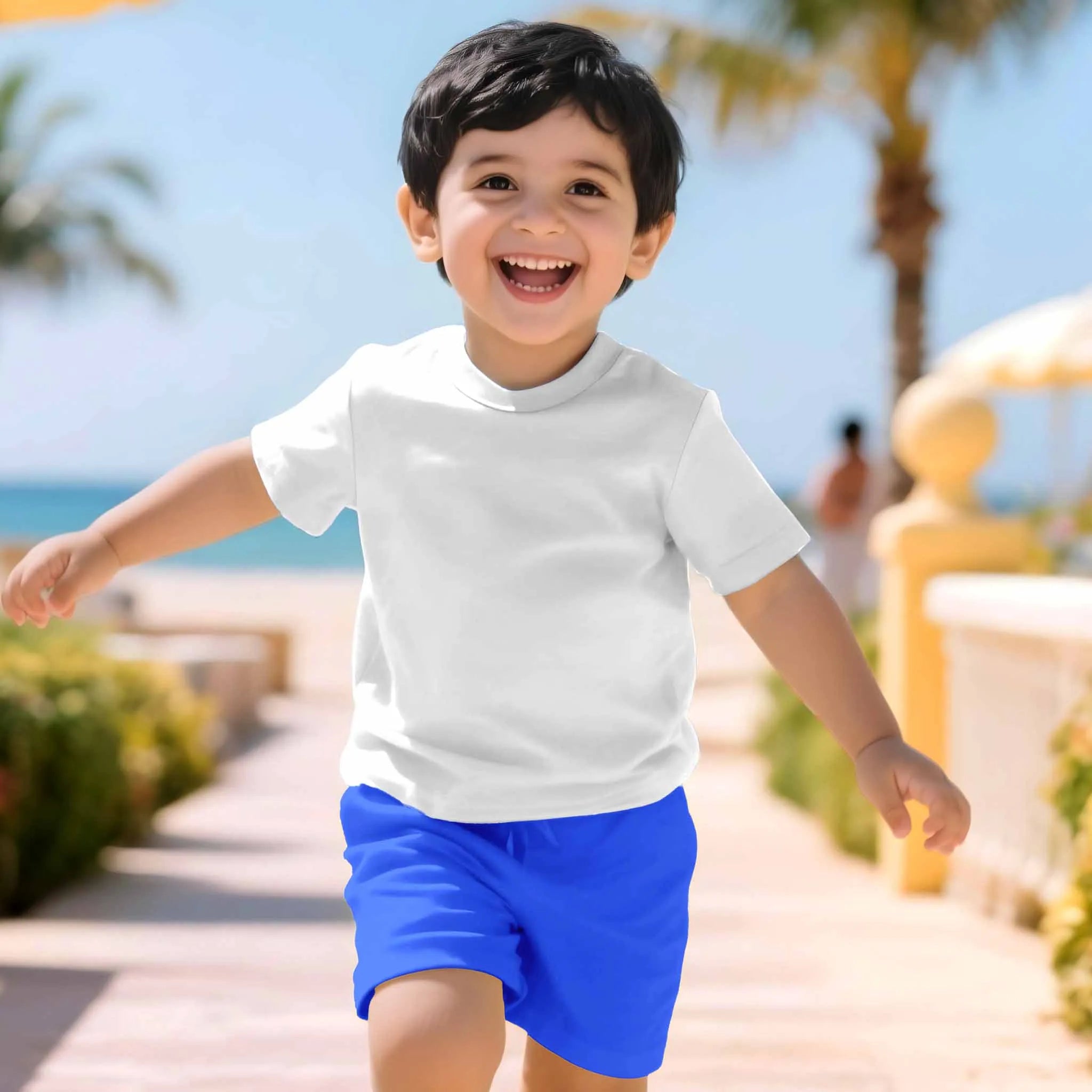 Boys Toddler White & Classic Blue Coord Set