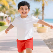 Boys Toddler White & Red Coord Set