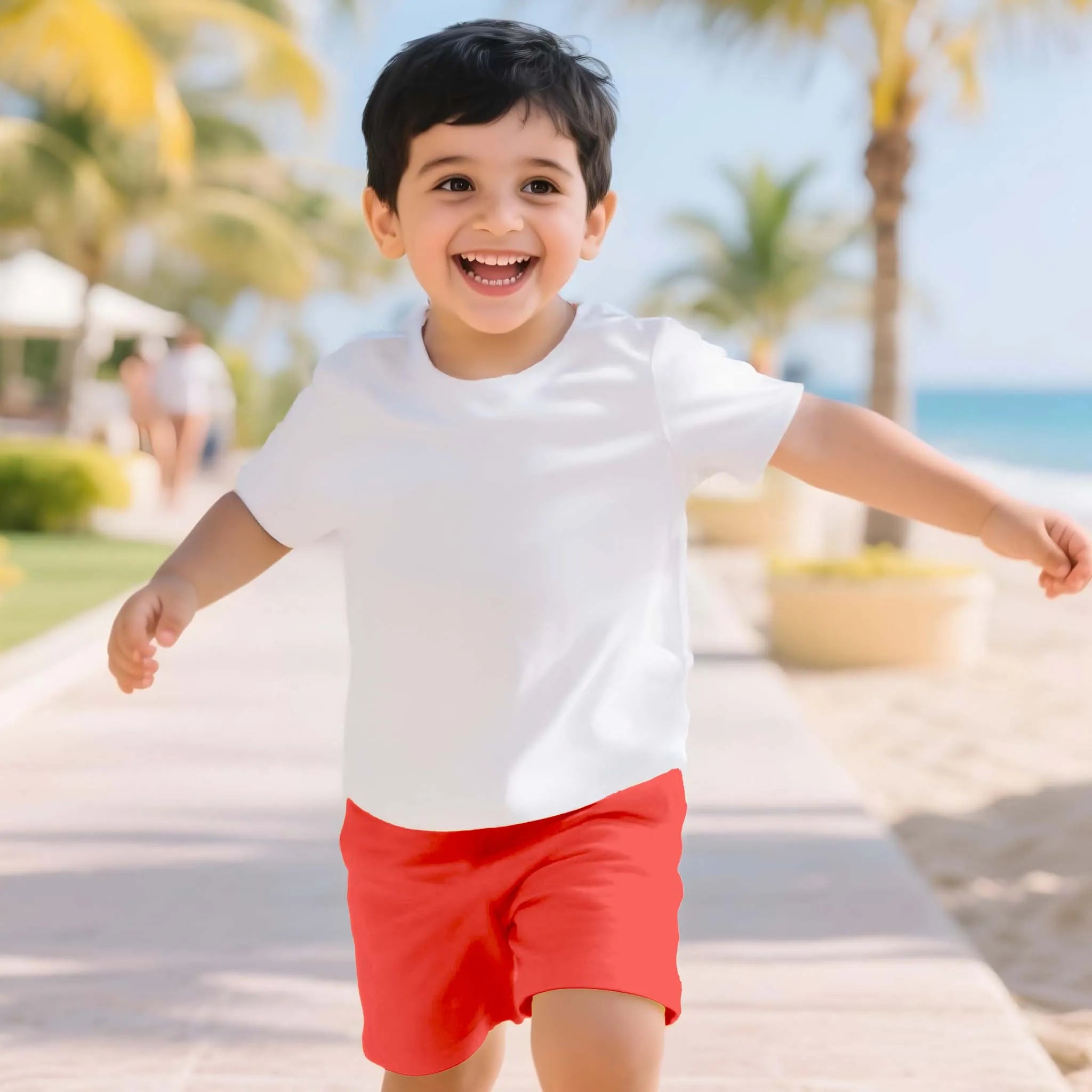 Boys Toddler White & Red Coord Set