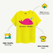 Girls Pink Unicorn Shark T-shirt
