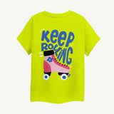 MiniSoft Cotton Tee –  Keep Rolling  Neon
