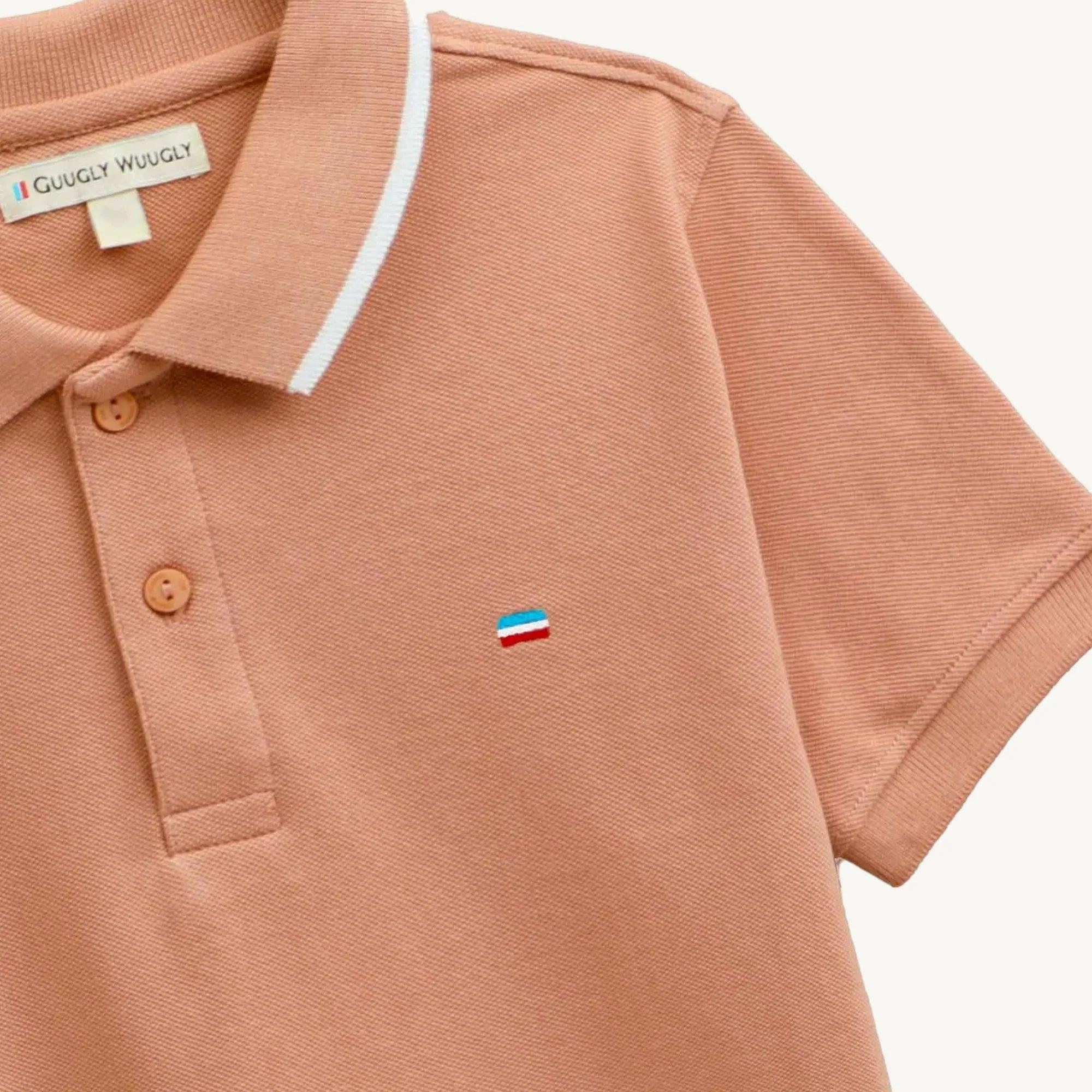 Boys Solid Peach Polo - Guugly Wuugly