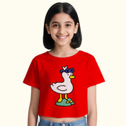 Girls Cool Duck Crop Top