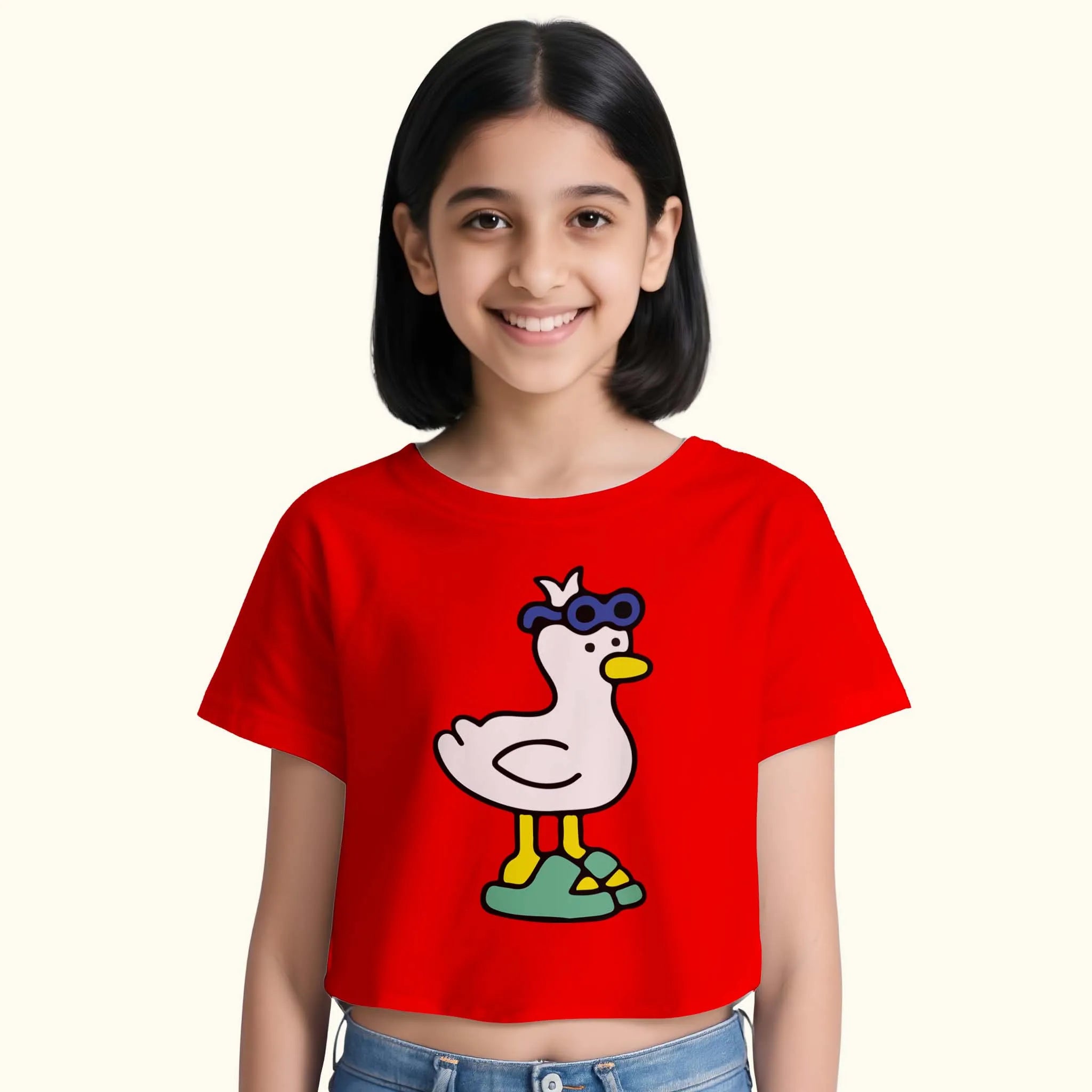 Girls Cool Duck Crop Top