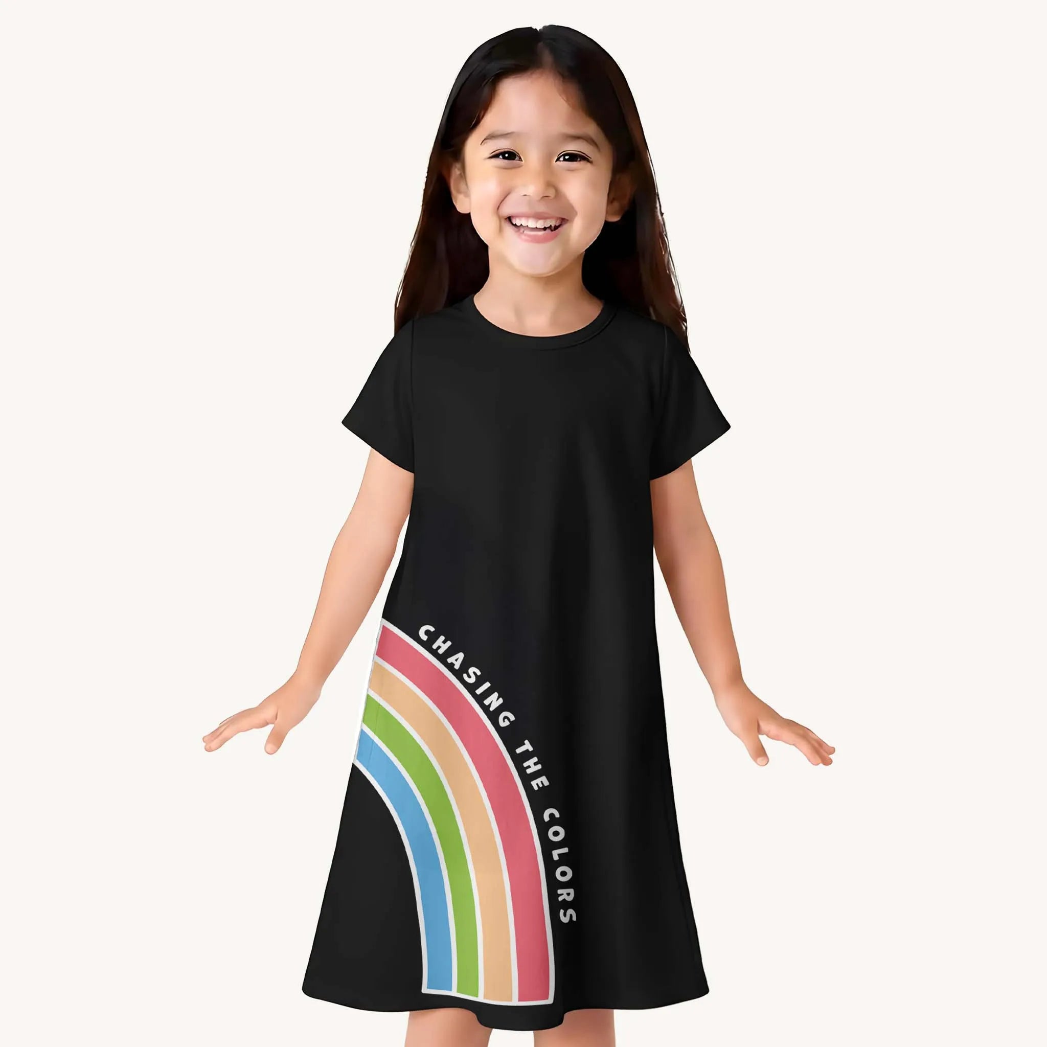 Girls Rainbow A Line Dress