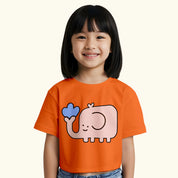 BYOB Girls Cute Elephant Crop Top