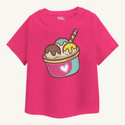 Girls Ice-Cream Oversize T-shirt - Pink - Guugly Wuugly