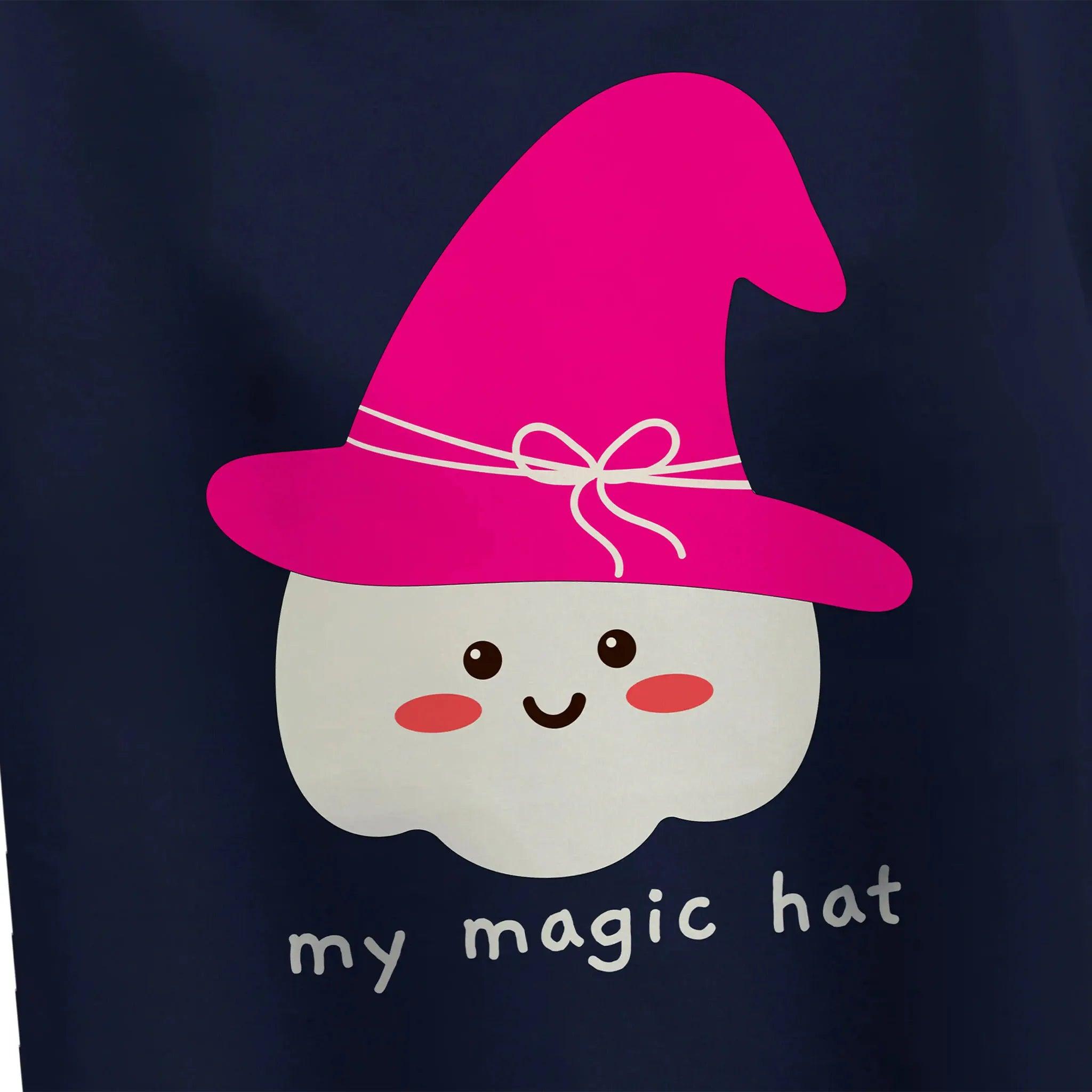 Girls Navy T Shirt Magic Hat Design Guugly Wuugly