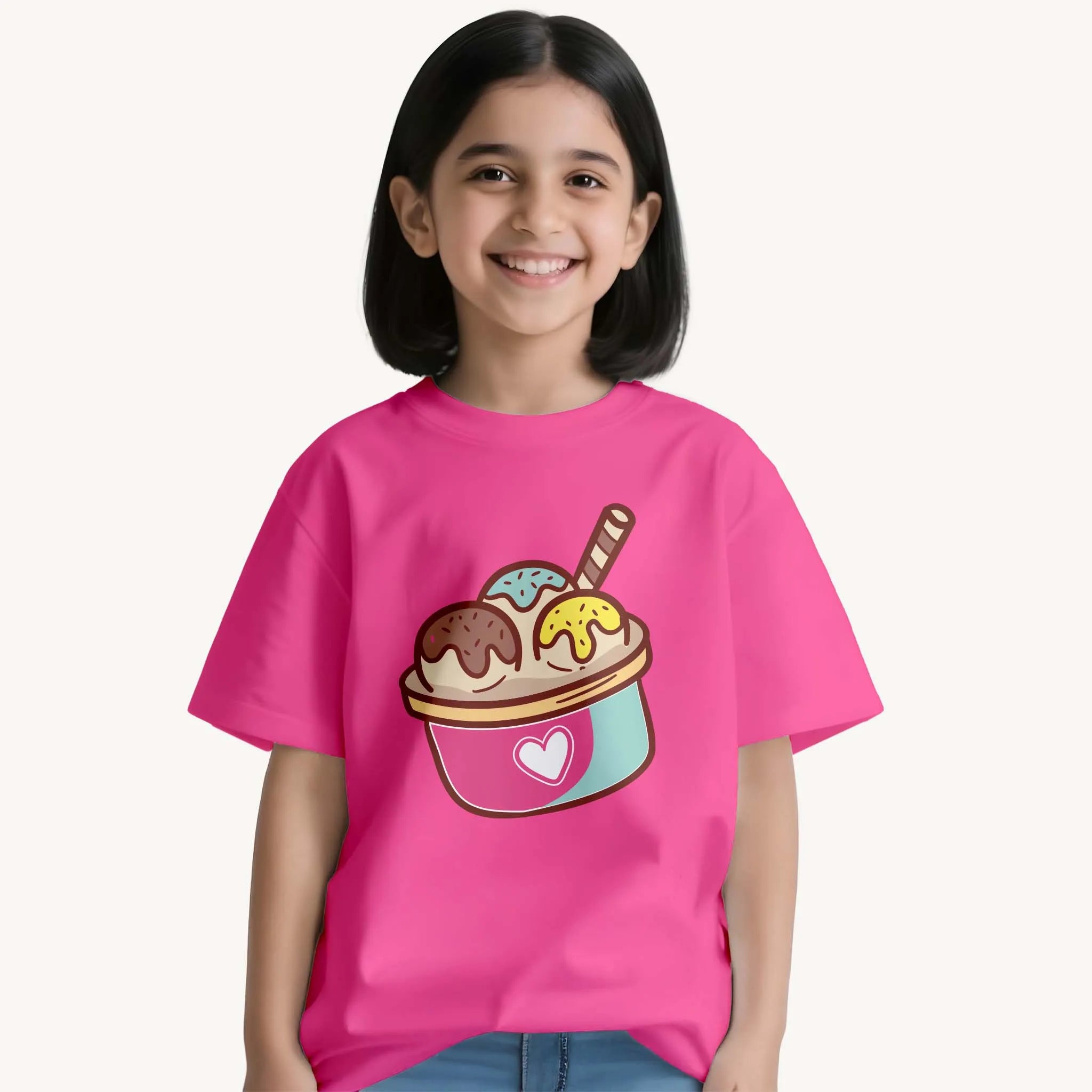 BYOB Girls Ice-Cream Pink T-shirt
