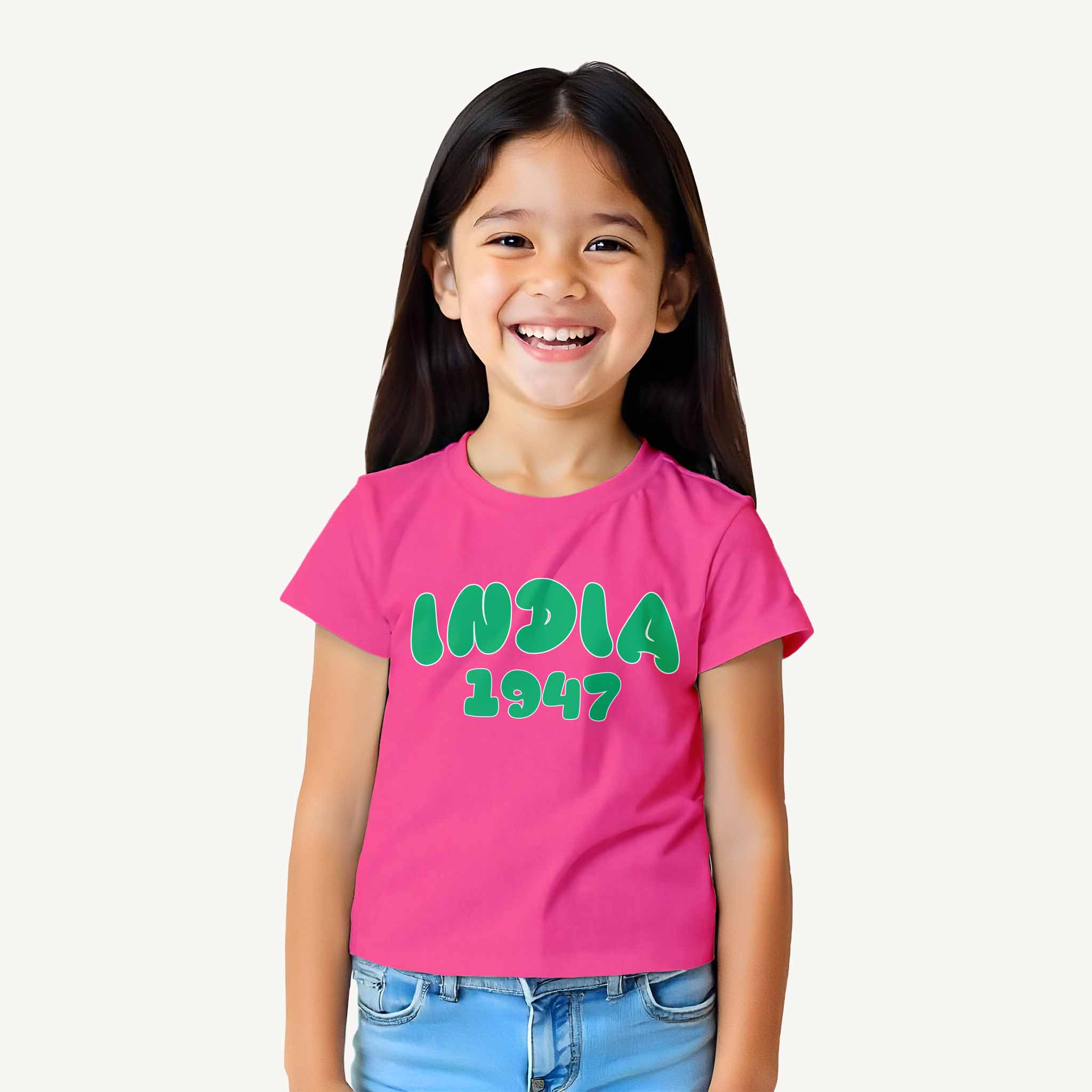 Girls India 1947 Pink Crop Top