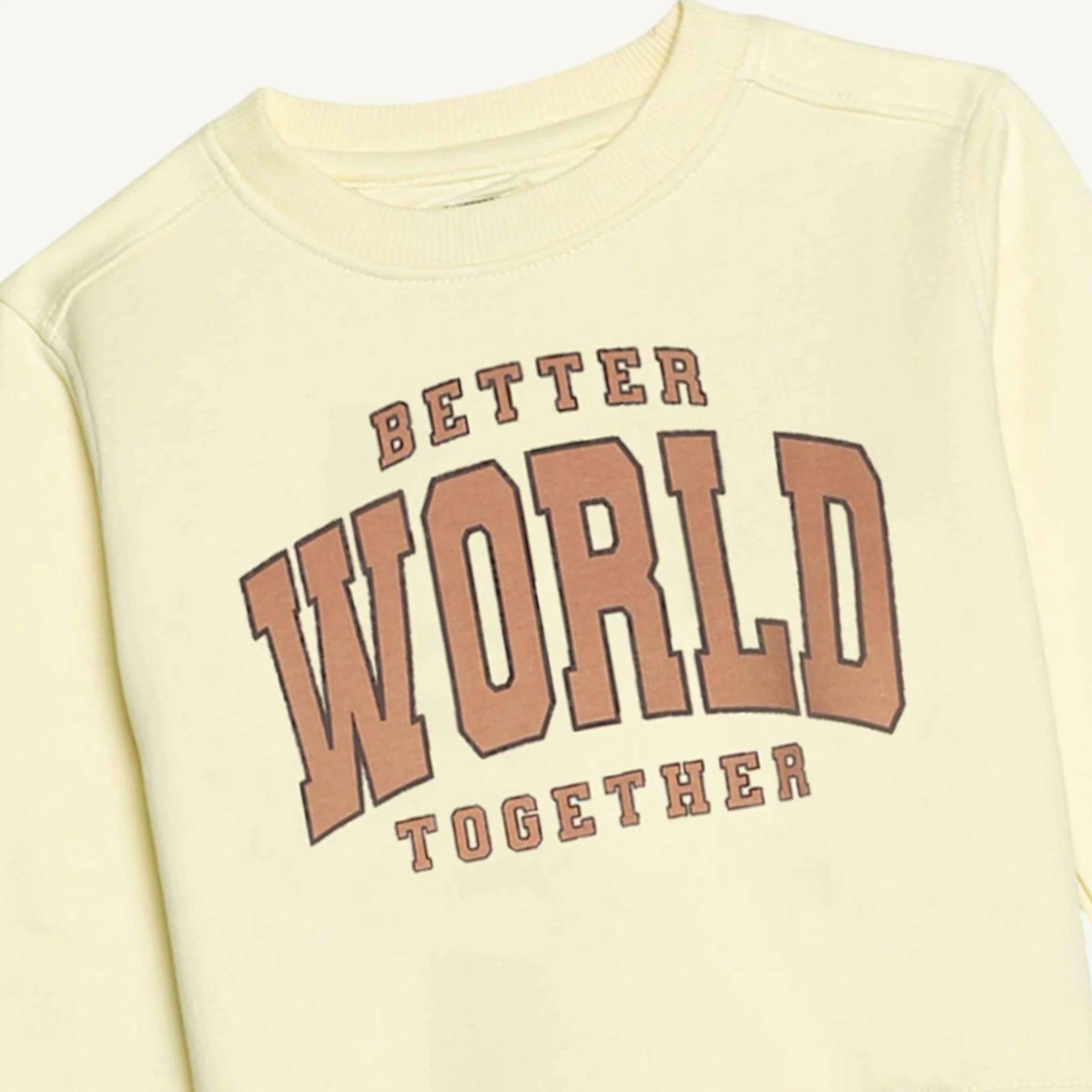 Kids Better World Print Sweatshirt - Guugly Wuugly
