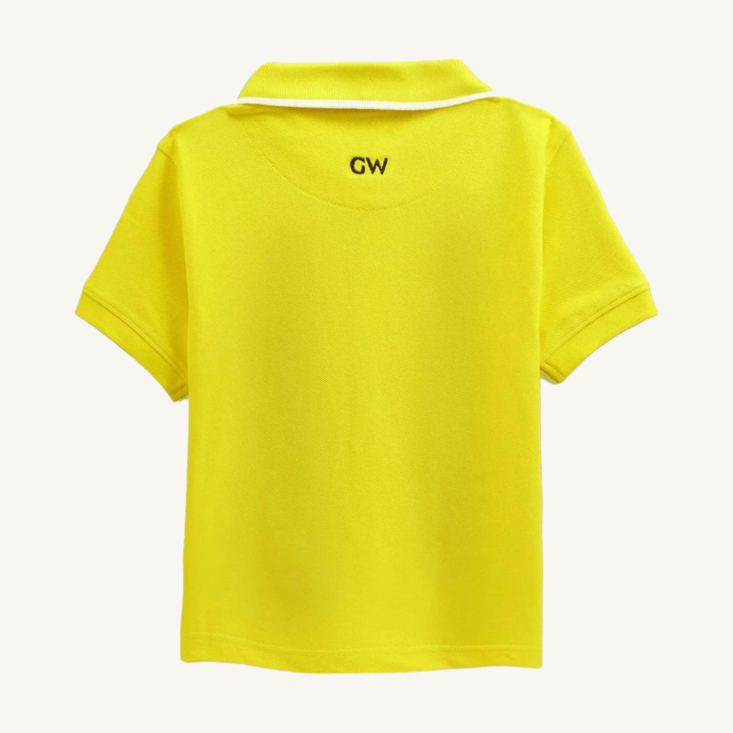 Kids Solid Yellow Polo - Guugly Wuugly