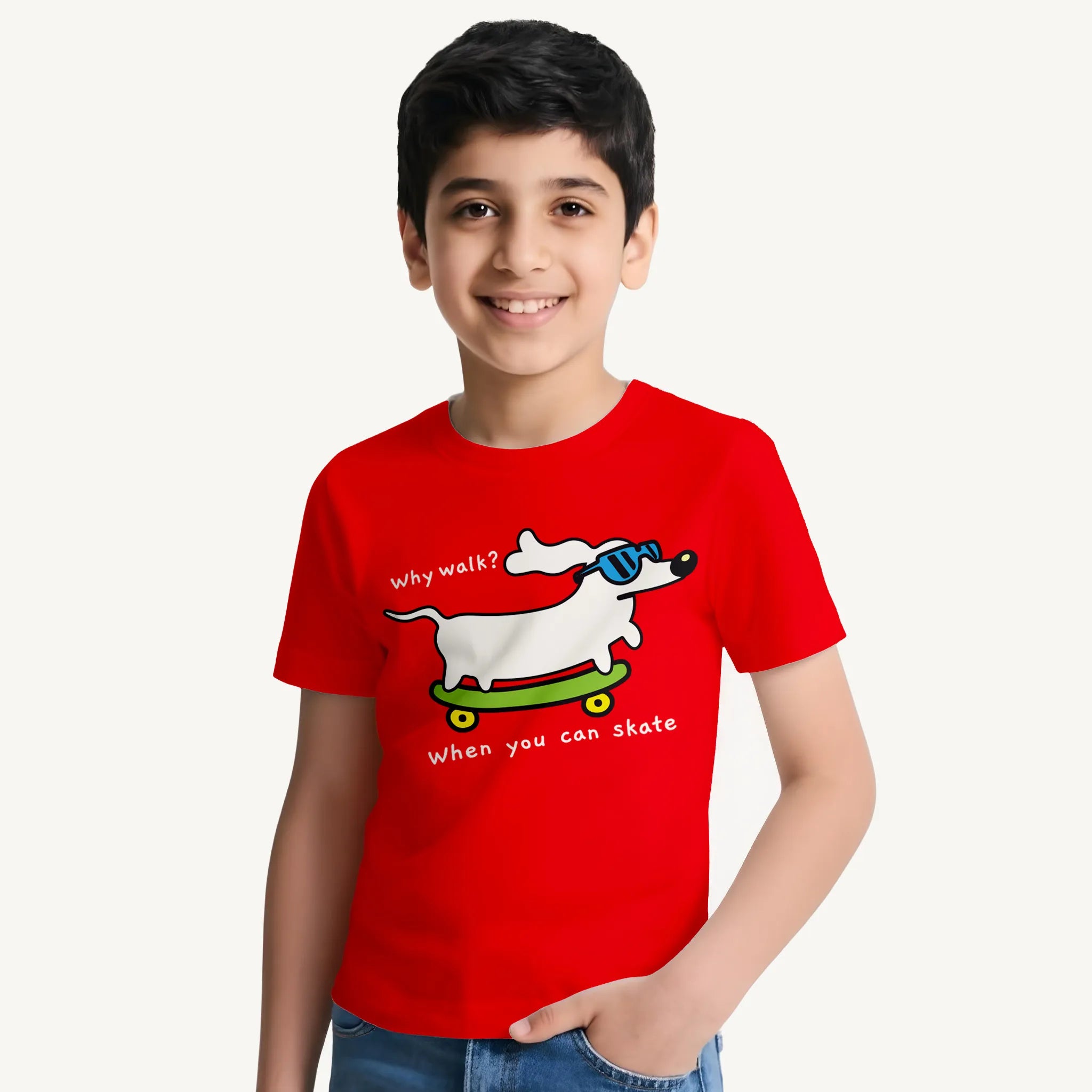 Boys Skater Dog Print