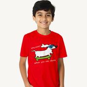 Boys Skater Dog Print