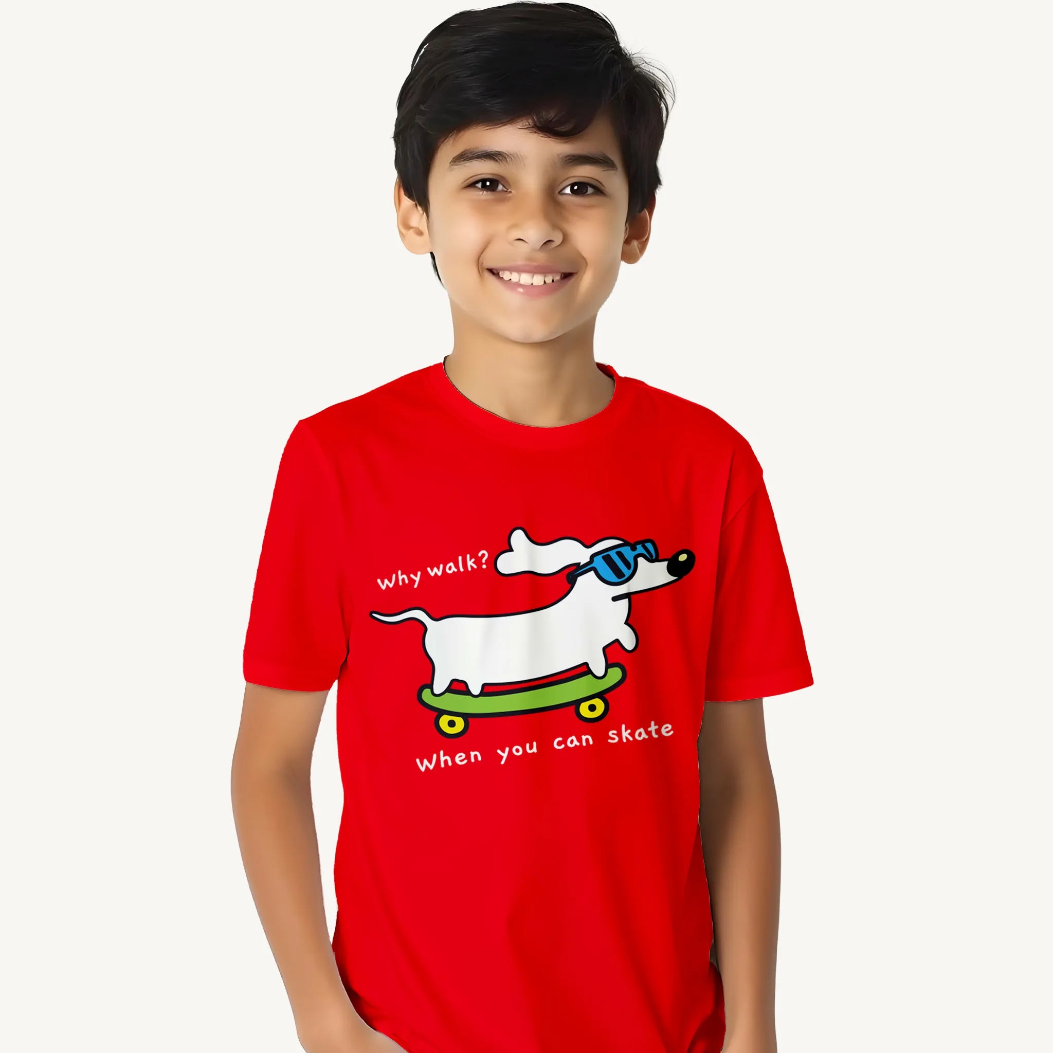 Boys Skater Dog Print