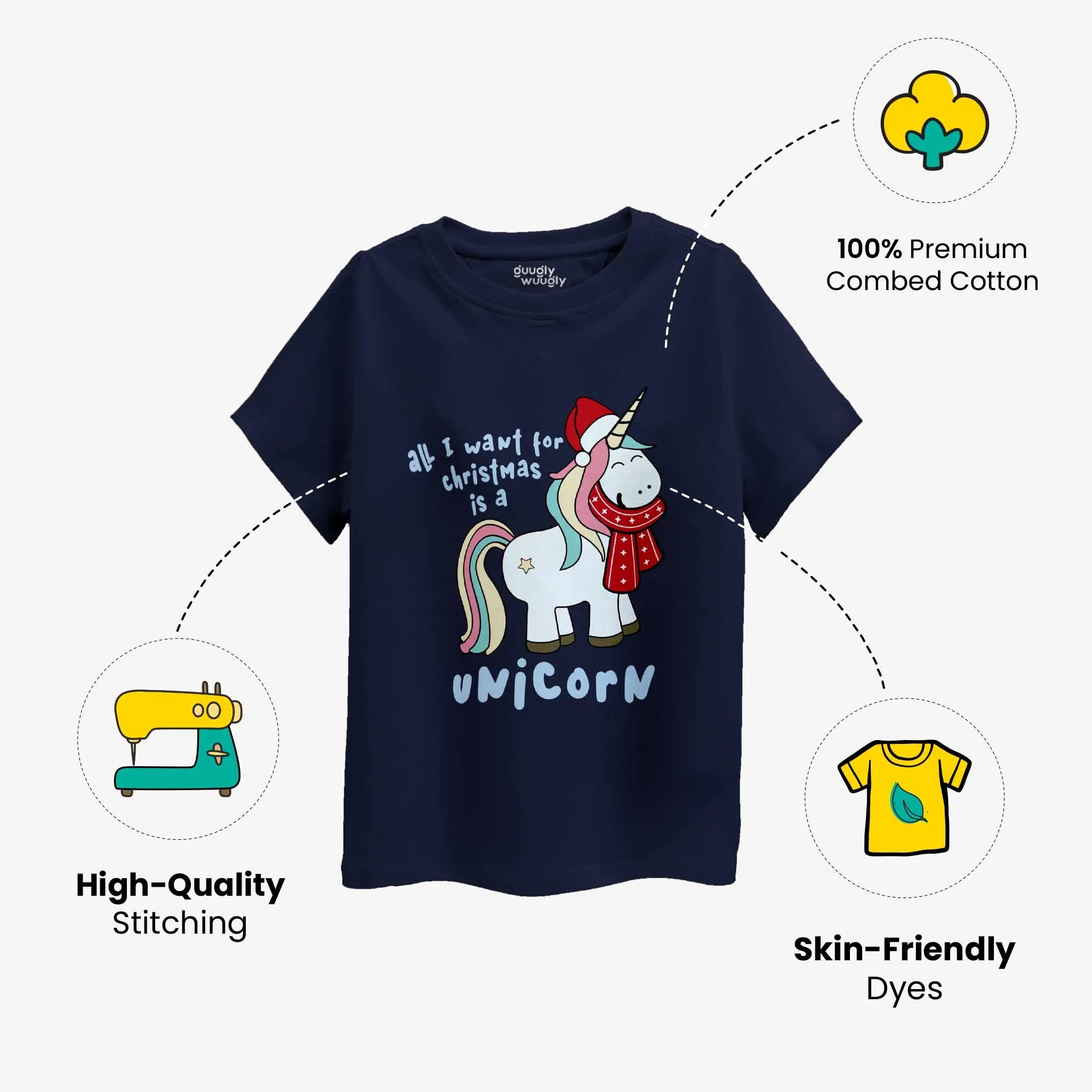 MiniSoft Cotton Tee – Christmas Unicorn