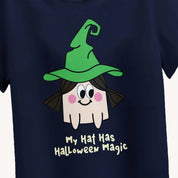 Girls Navy Blue Halloween Hat T-shirt