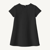 Girls Solid Black A Line Dress
