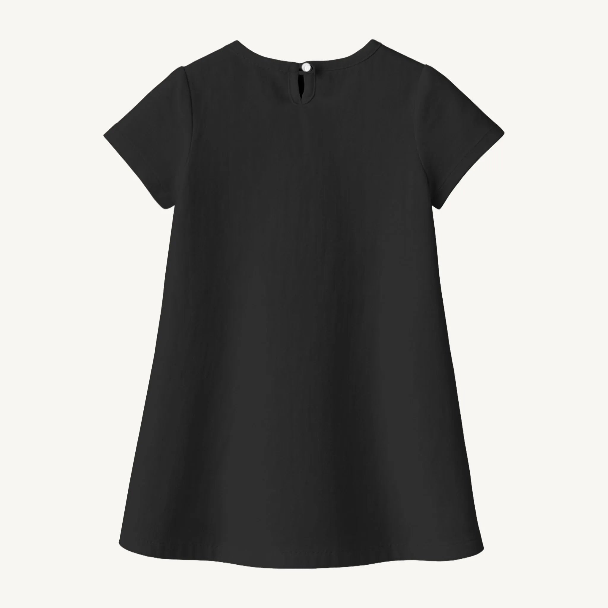 Girls Solid Black A Line Dress